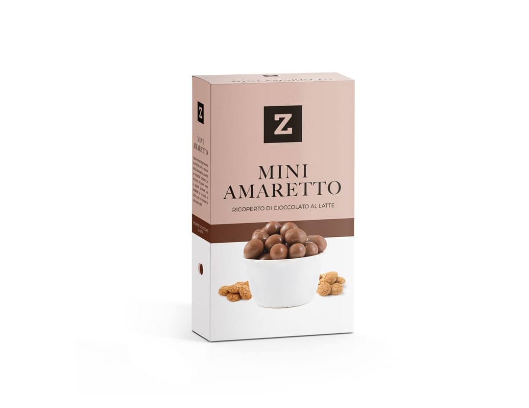 Mini amaretto ricoperto di cioccolato al latte